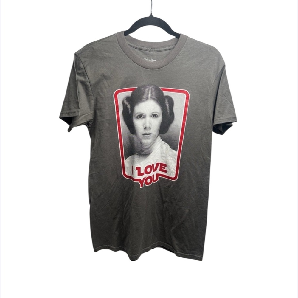 Star Wars Princess Leia "I Love You" T-Shirt - Size M Gray‎ - Disney